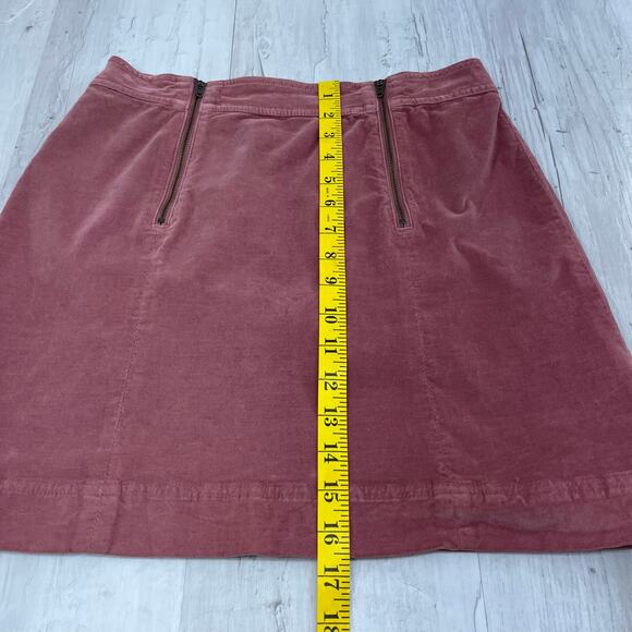 Madewell Pink Double Zip Front Faux Velvet Tight Above Knee Mini Skirt 4 - Picture 9 of 9